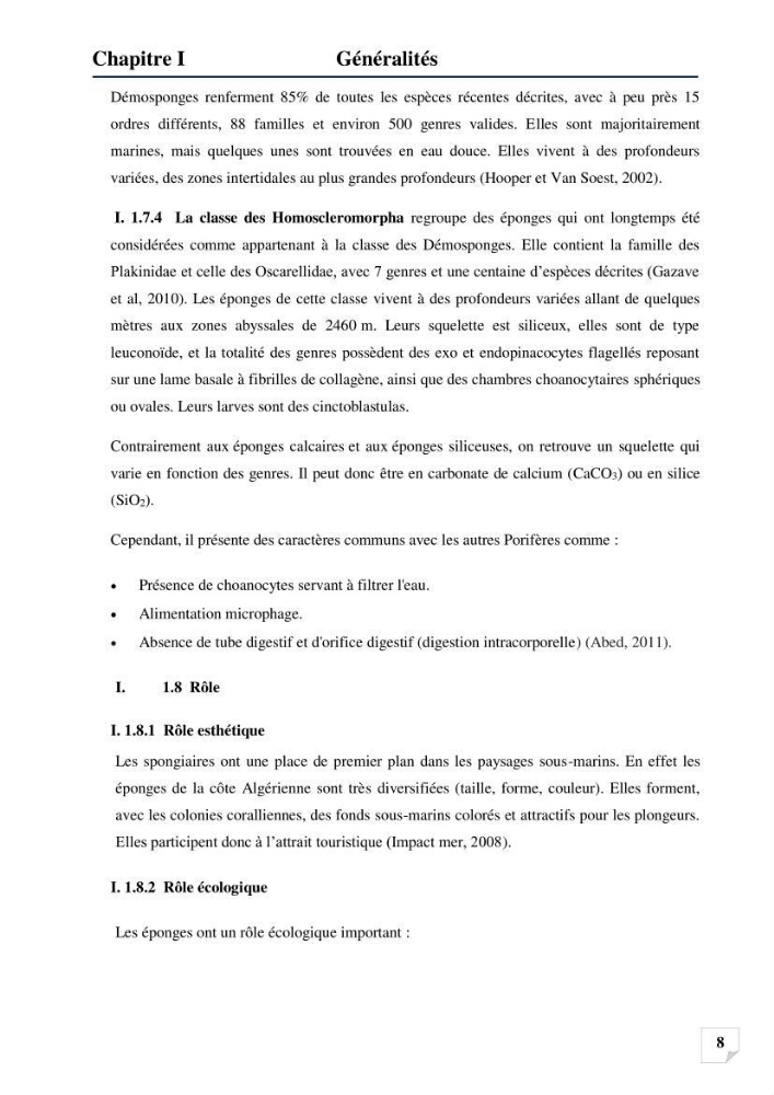 Inventaire des Spongiaires et des Bryozoaires de la côte Algérienne