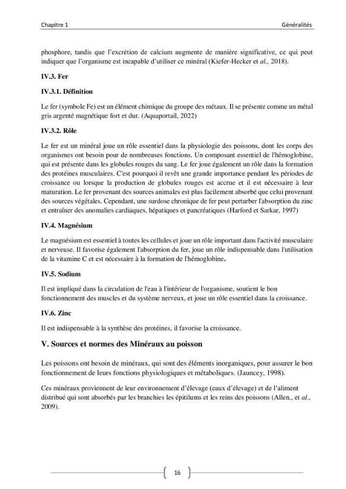 Composition minérale (cas du calcium) de deux espèces aquacoles le tilapia rouge (Oreochromis sp) et la daurade royale (sparus aurata).