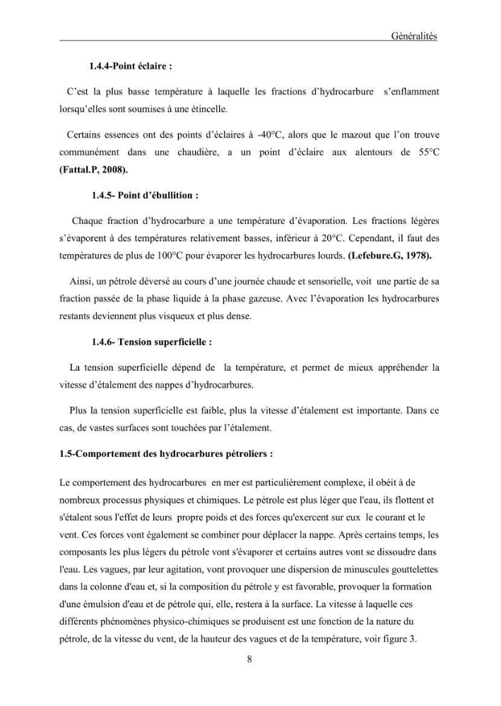 Extraction des Hydrocarbures aliphatiques dans l\'eau de mer