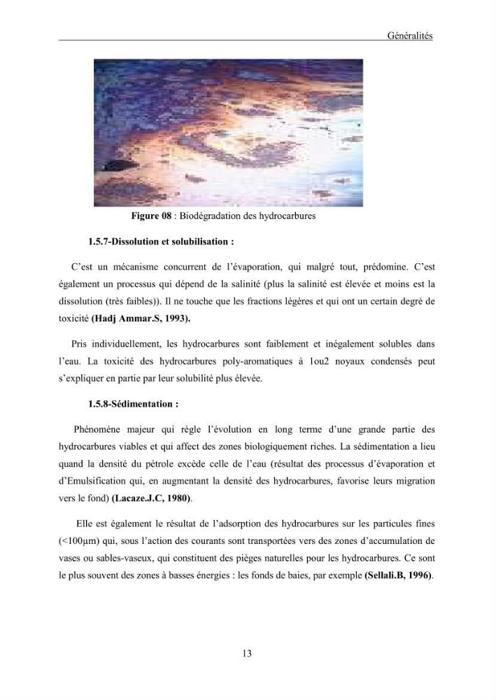 Extraction des Hydrocarbures aliphatiques dans l\'eau de mer