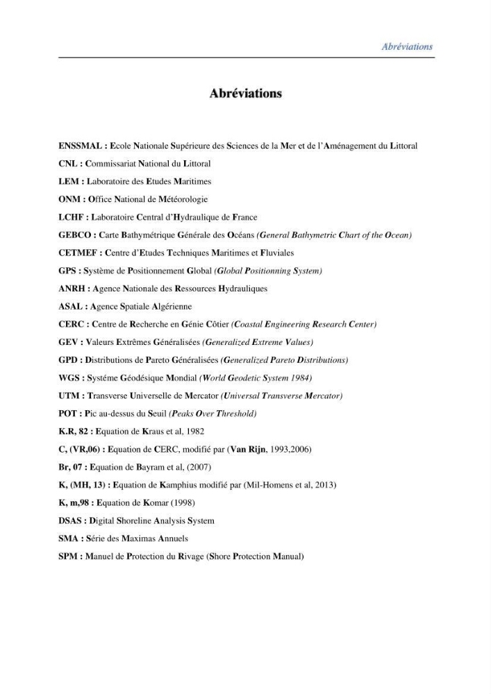 Impact des évenement extrêmes sur le transport sédimentaire longitudinal: cas d\'étude de la région Algéroise