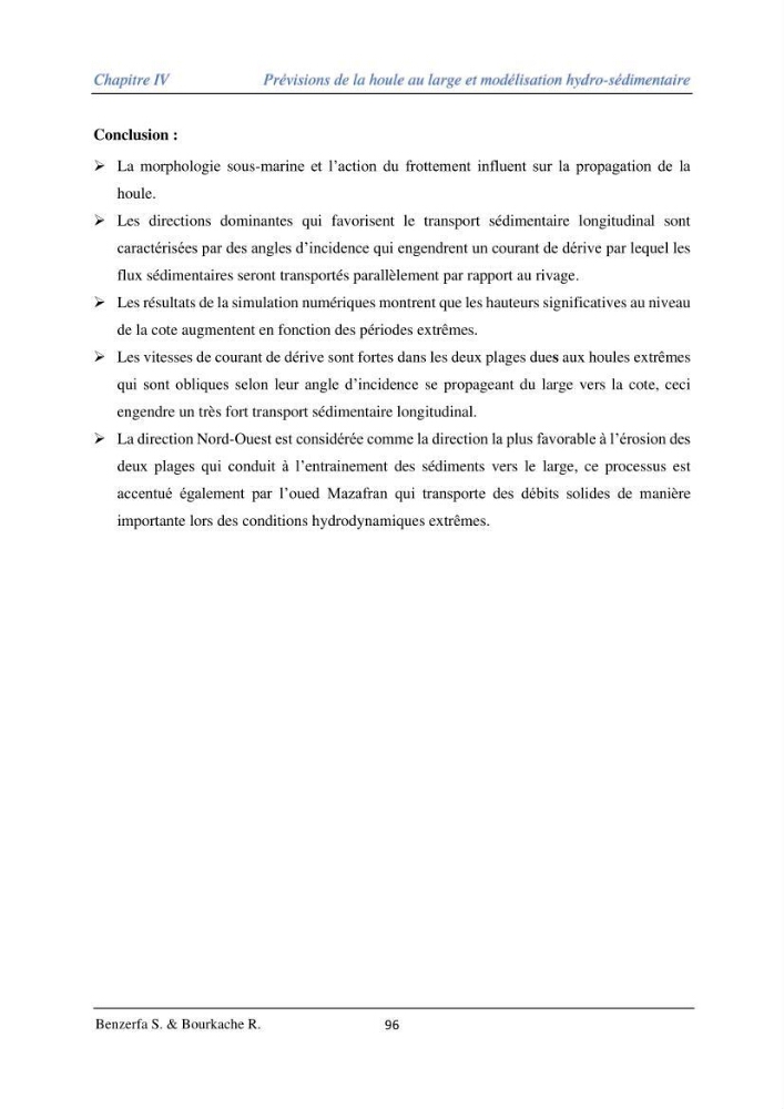 Impact des évenement extrêmes sur le transport sédimentaire longitudinal: cas d\'étude de la région Algéroise