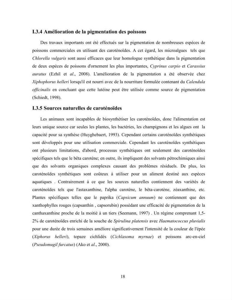 Suivi zootechnique de l’efficacité de six aliments fabriqués localement sur la croissance et la pigmentation des Cichlidés américains cas de Pterophyllum scalare. et Andinoacara rivulatus.