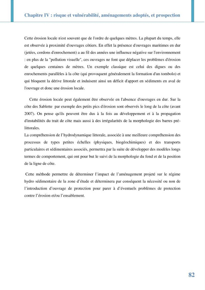 Etude prospective de l\'impact des aménagement de la plage des Sablettes: