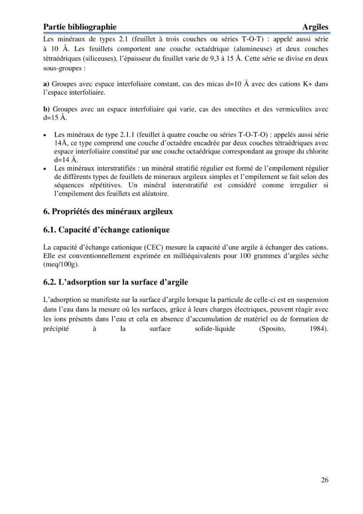 Etude du processus de dépollution d\'une eau contaminée par le cadmium par l\'utilisation de matériaux inorganiques: