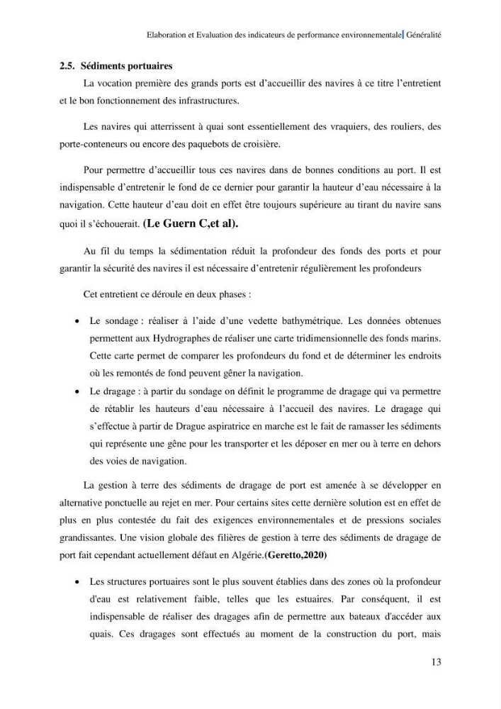 Elaboration des indicateurs de performance environnementale pour l’évaluation d’un port vert en Algérie