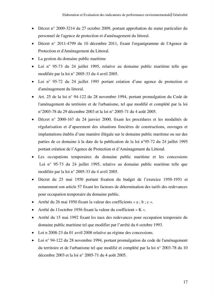 Elaboration des indicateurs de performance environnementale pour l’évaluation d’un port vert en Algérie