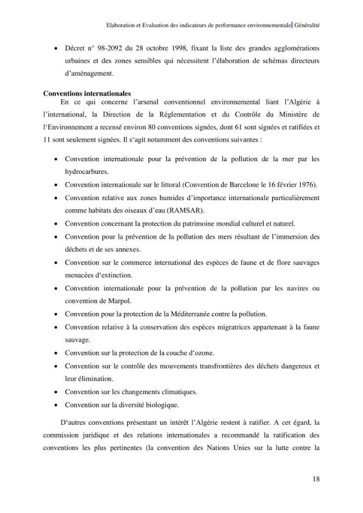 Elaboration des indicateurs de performance environnementale pour l’évaluation d’un port vert en Algérie