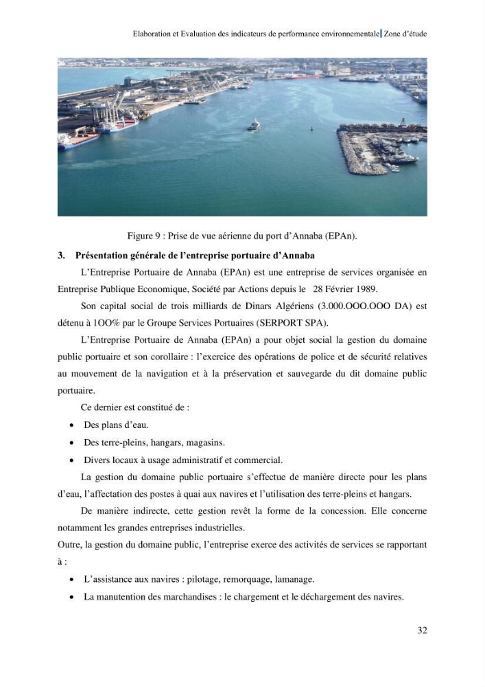 Elaboration des indicateurs de performance environnementale pour l’évaluation d’un port vert en Algérie