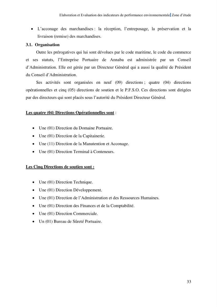 Elaboration des indicateurs de performance environnementale pour l’évaluation d’un port vert en Algérie