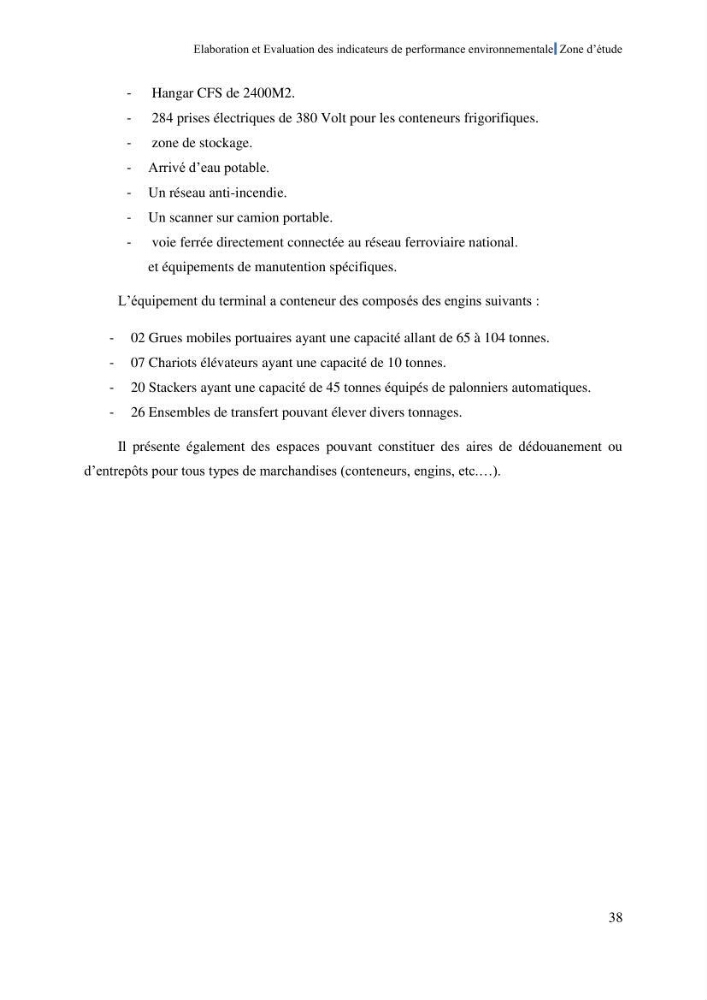 Elaboration des indicateurs de performance environnementale pour l’évaluation d’un port vert en Algérie