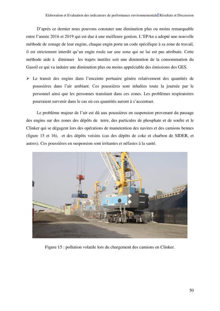 Elaboration des indicateurs de performance environnementale pour l’évaluation d’un port vert en Algérie