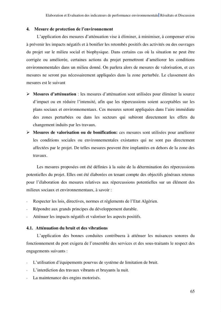 Elaboration des indicateurs de performance environnementale pour l’évaluation d’un port vert en Algérie