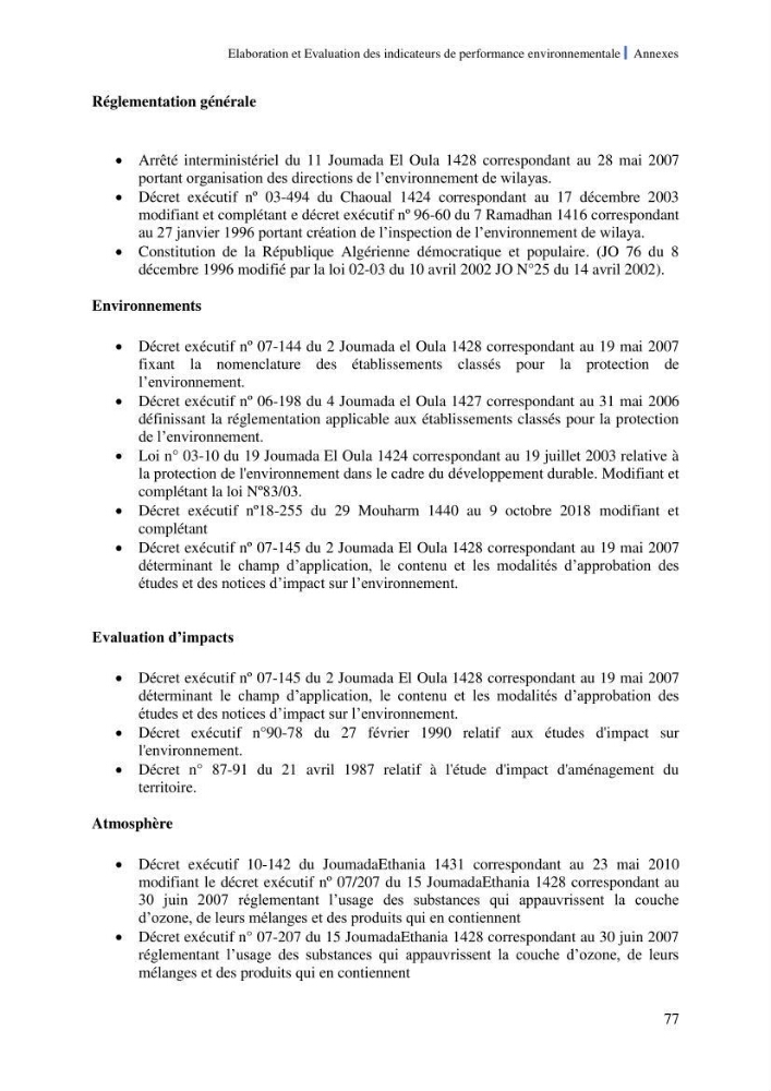Elaboration des indicateurs de performance environnementale pour l’évaluation d’un port vert en Algérie