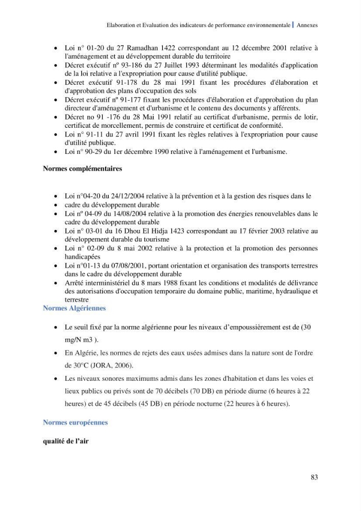 Elaboration des indicateurs de performance environnementale pour l’évaluation d’un port vert en Algérie