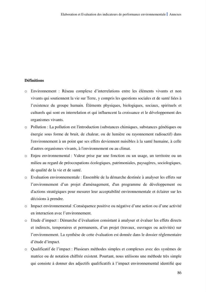 Elaboration des indicateurs de performance environnementale pour l’évaluation d’un port vert en Algérie