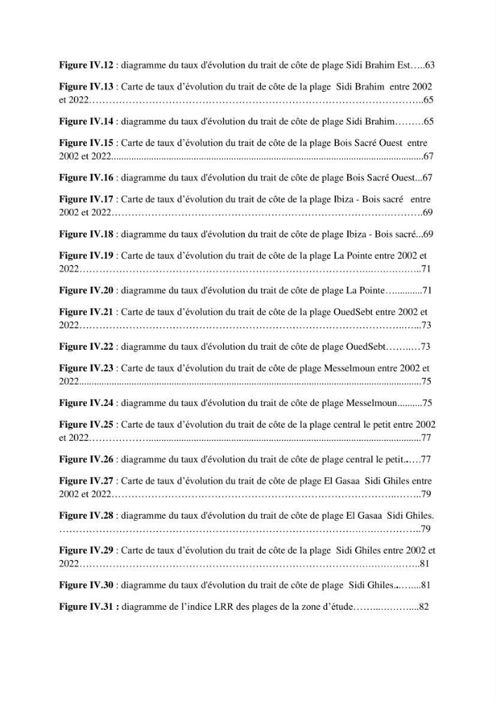 Etude de la cinématique côtière du littoral Ouest de la wilaya de Tipasa (Sidi Ghiles à Damous)