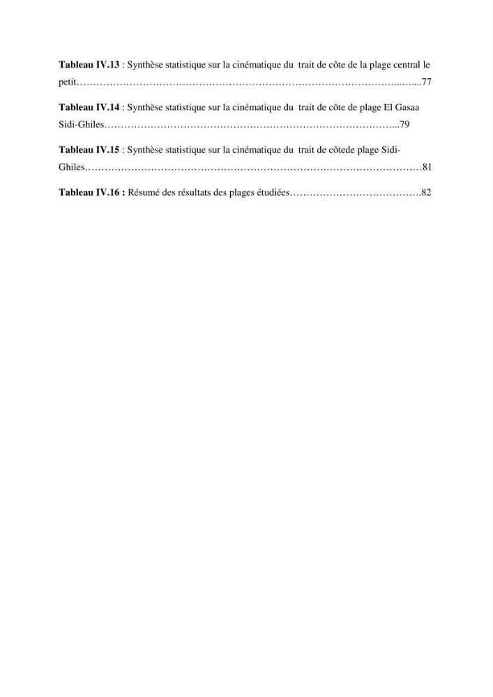 Etude de la cinématique côtière du littoral Ouest de la wilaya de Tipasa (Sidi Ghiles à Damous)