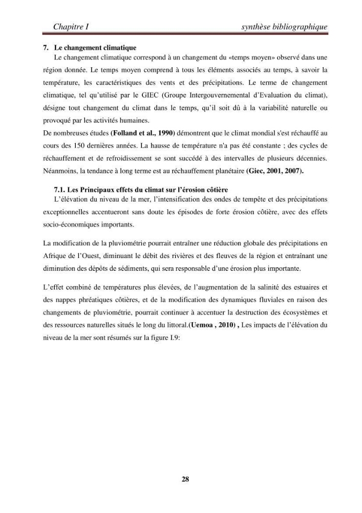 Etude de la cinématique côtière du littoral Ouest de la wilaya de Tipasa (Sidi Ghiles à Damous)