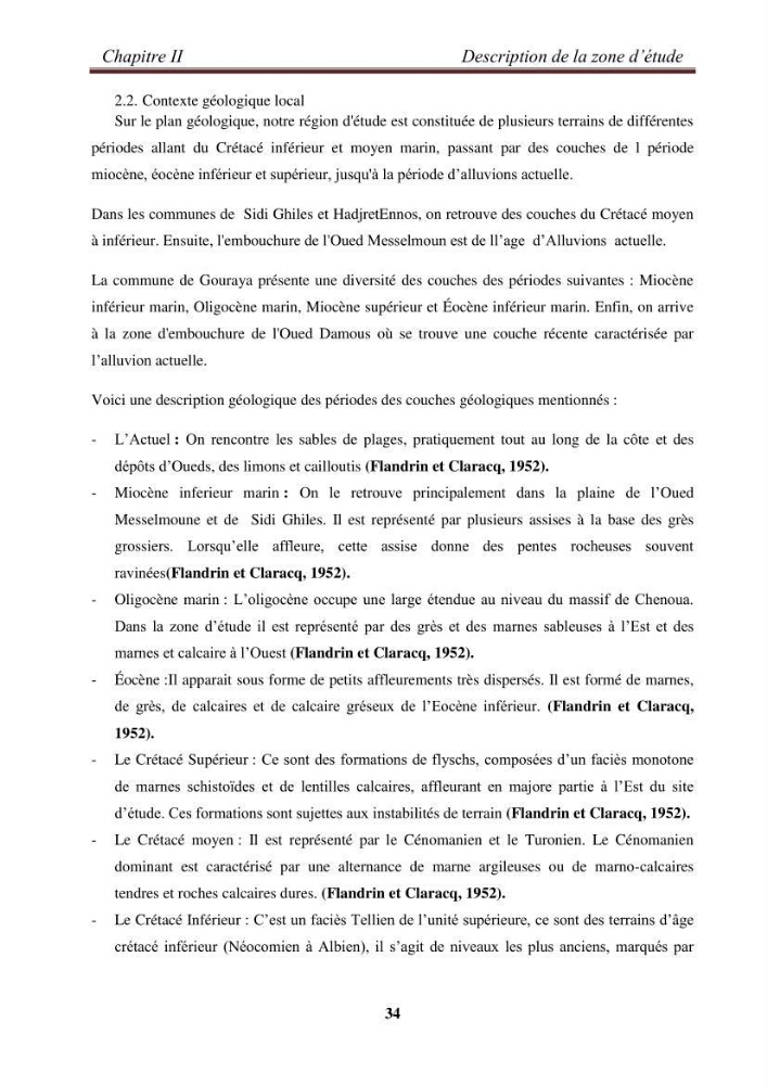 Etude de la cinématique côtière du littoral Ouest de la wilaya de Tipasa (Sidi Ghiles à Damous)