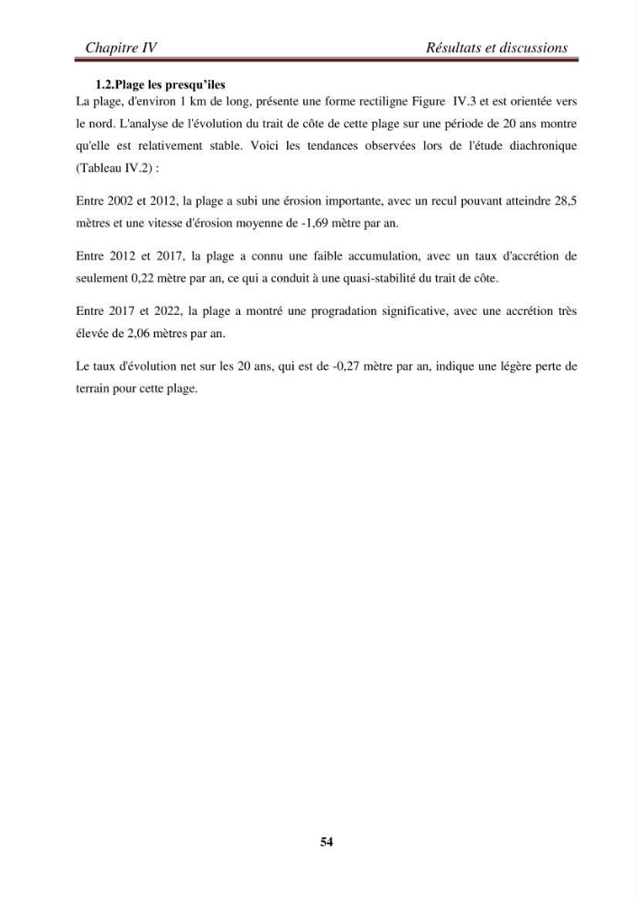 Etude de la cinématique côtière du littoral Ouest de la wilaya de Tipasa (Sidi Ghiles à Damous)