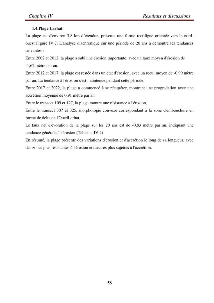 Etude de la cinématique côtière du littoral Ouest de la wilaya de Tipasa (Sidi Ghiles à Damous)