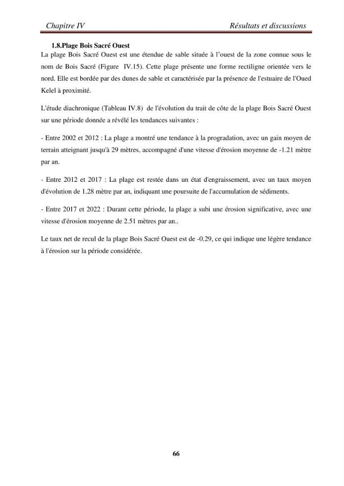 Etude de la cinématique côtière du littoral Ouest de la wilaya de Tipasa (Sidi Ghiles à Damous)