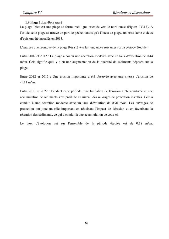 Etude de la cinématique côtière du littoral Ouest de la wilaya de Tipasa (Sidi Ghiles à Damous)