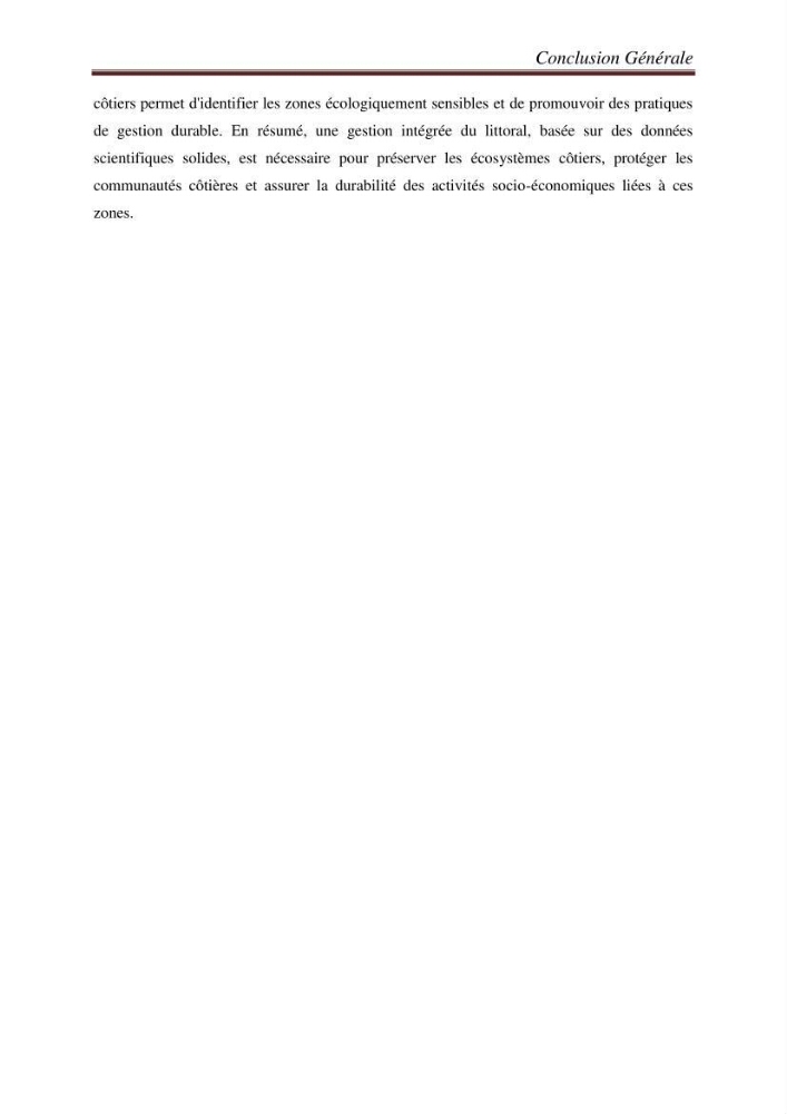 Etude de la cinématique côtière du littoral Ouest de la wilaya de Tipasa (Sidi Ghiles à Damous)
