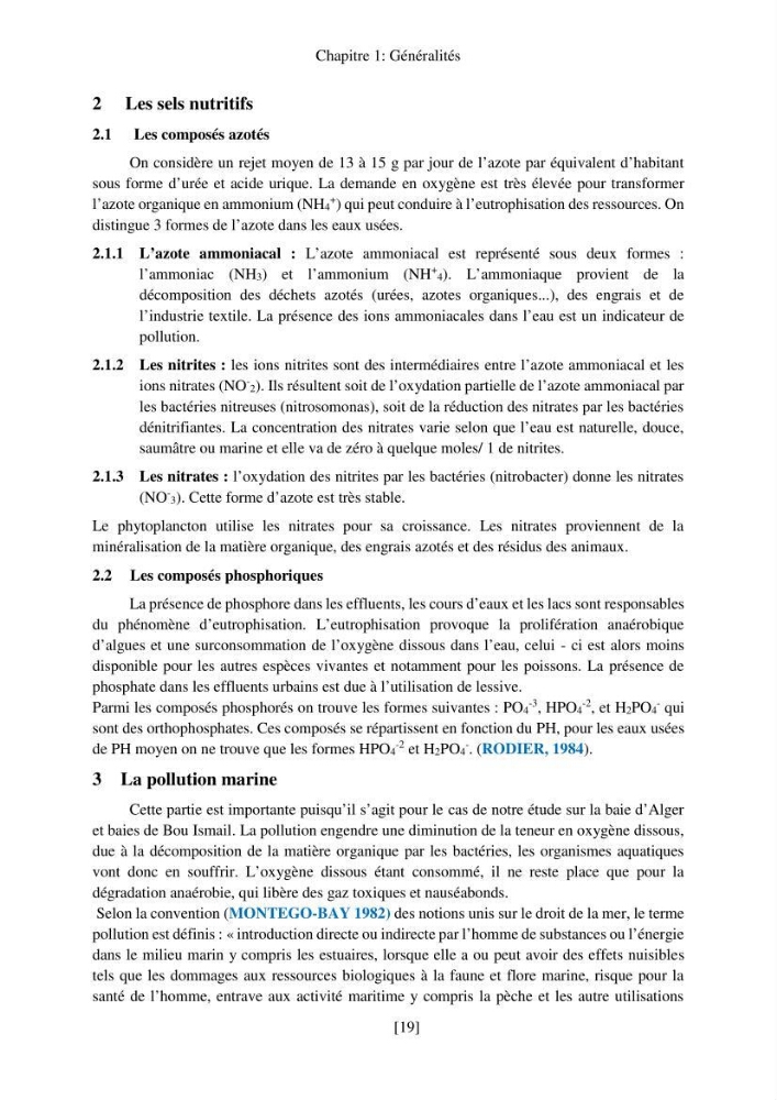 Evaluation de la pollution marine par les hydrocarbures dans la baie d\'Alger et la baie de Bou-Ismail