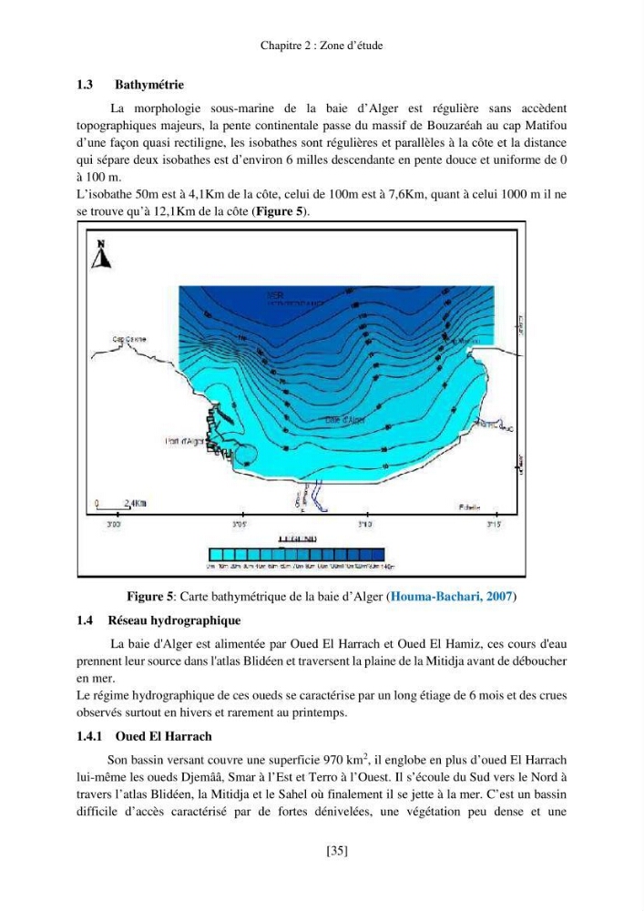 Evaluation de la pollution marine par les hydrocarbures dans la baie d\'Alger et la baie de Bou-Ismail