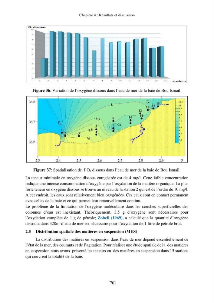 Evaluation de la pollution marine par les hydrocarbures dans la baie d\'Alger et la baie de Bou-Ismail