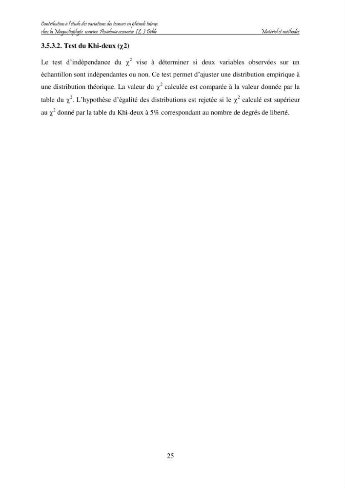 Contribution à l\'étude des variations des teneurs en composés phénoliques chez la Magnoliophyte marine Posidonia oceanica (L.) Delile