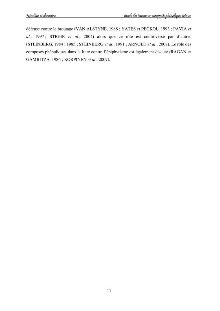 Contribution à l\'étude des variations des teneurs en composés phénoliques chez la Magnoliophyte marine Posidonia oceanica (L.) Delile