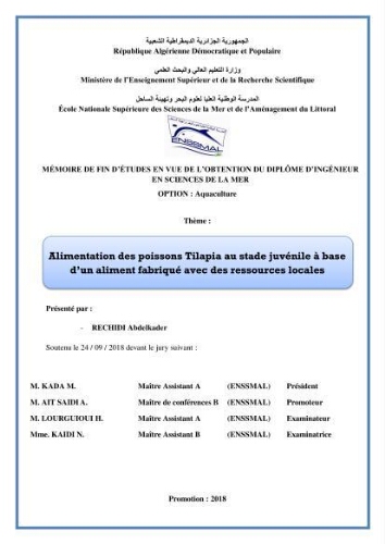 Alimentation des poissons Tilapia au stade juvénile à base d’un aliment fabriqué avec des ressources locales: Alimentation des poissons Tilapia au stade juvénile à base d’un aliment fabriqué avec des ressources locales: