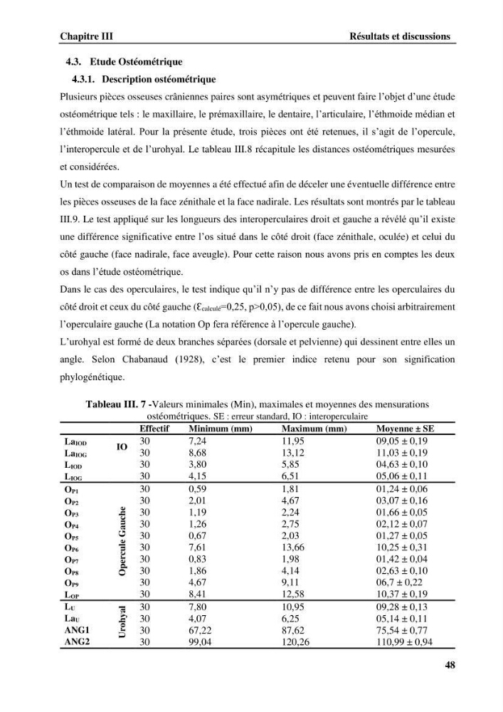Contribution à l\'étude systématique du genre Bathysolea Roule,1916 (Pleuronnectiformes, Soleidae) des côtes Algeriennes: études morphométriques et ostéologique