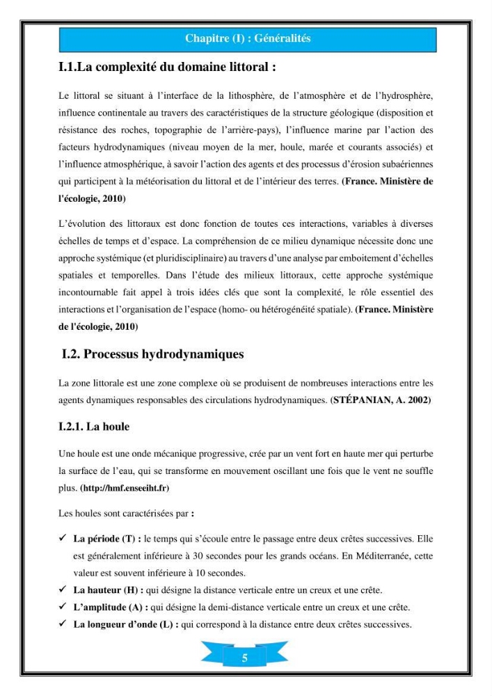 Influence de promontoire rocheux (cap Matifou) sur les processus hydrosédimentaire de la plage Tamenfoust-Est: