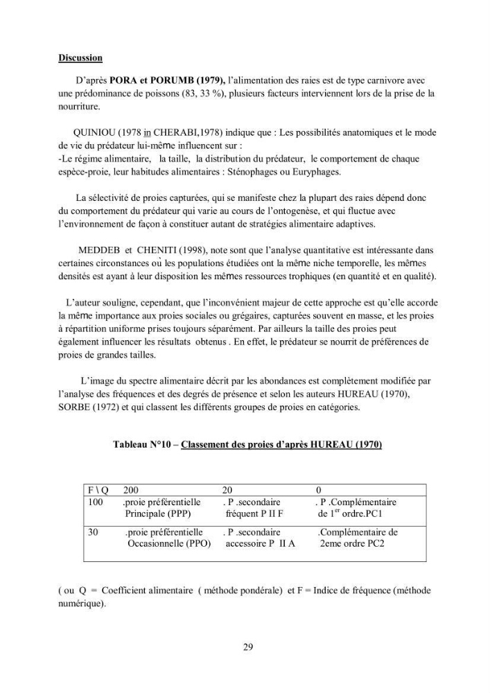Etudes de regime alimentaire de 03 raies ( Raia asterias, Dasyatis pastcnaca et Rhinobatos rhinobatos) du Golfe de Annaba