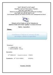 Contribution à l'étude de la croissance de deux microalgues utilisées en aquaculture