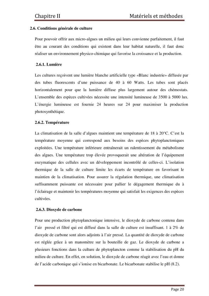Contribution à l\'étude de la croissance de deux microalgues utilisées en aquaculture