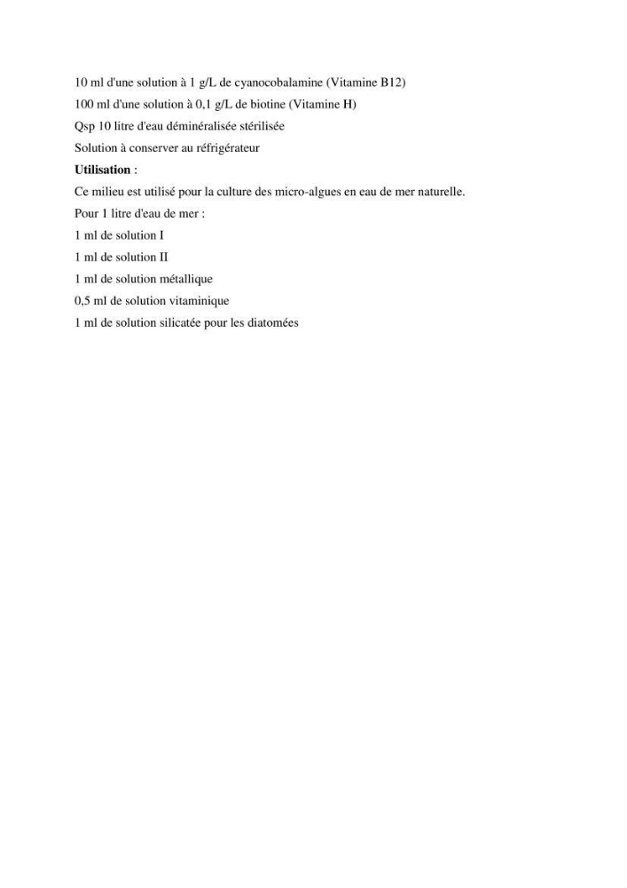 Contribution à l\'étude de la croissance de deux microalgues utilisées en aquaculture