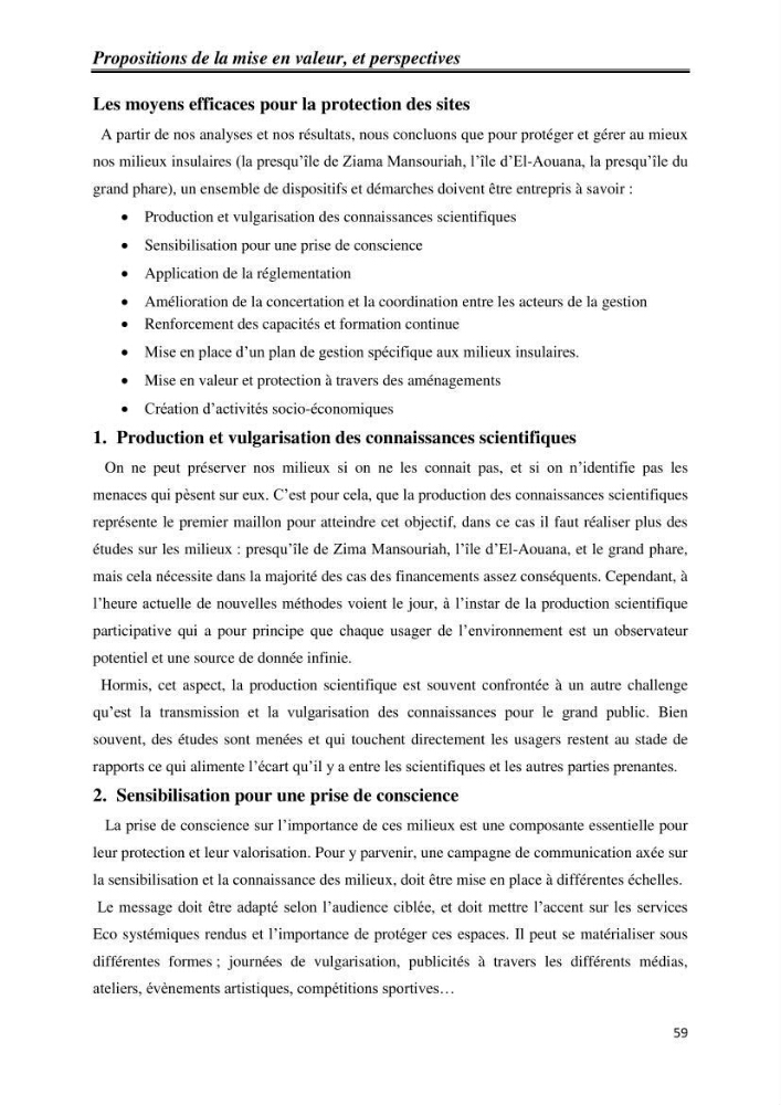 Milieux insulaires, quel avenir? étude d\'intégration des iles et ilots dans le processus de gouvernance de la future aire marine protégée du Parc National de Taza-Jijel