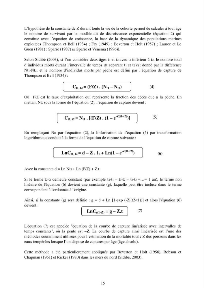 Impact de la variation de la mortalité naturelle (M) par âge sur l\'estimation de la biomasse exploitable de la sardinelle (Sardinella aurita ,Valenciennes 1847) de la région centre de la côte algérienne