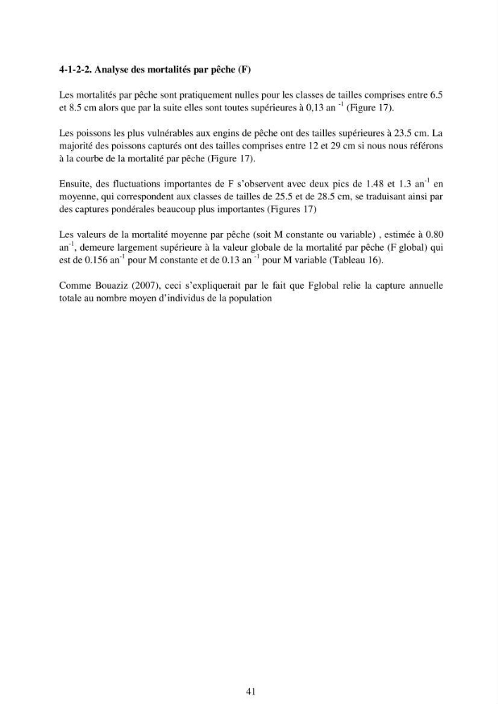 Impact de la variation de la mortalité naturelle (M) par âge sur l\'estimation de la biomasse exploitable de la sardinelle (Sardinella aurita ,Valenciennes 1847) de la région centre de la côte algérienne