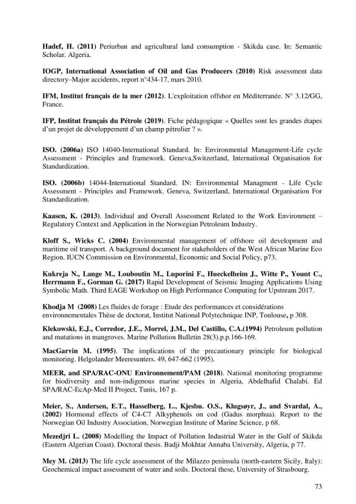 Coupled modeling of environmental impacts and risks of offshore exploration drilling bay life cycle assessment: case study Skikda coastline