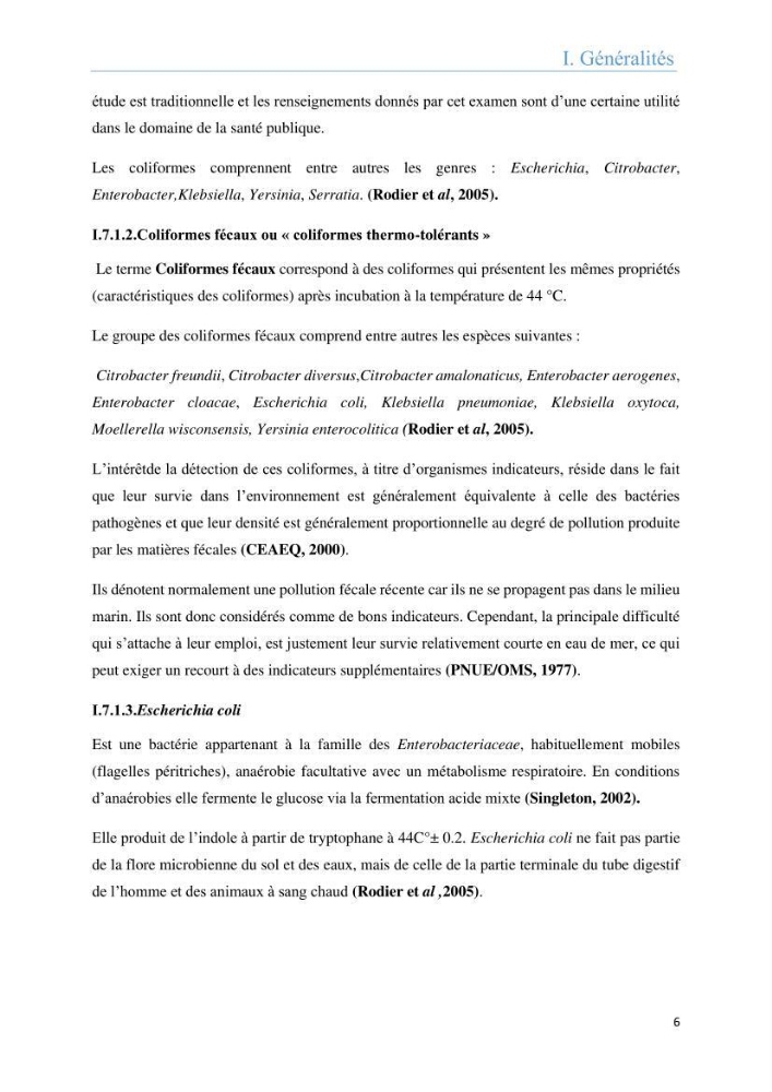 Analyse microbiologique et évaluation de la résistance aux antibiotiques des eaux de plages algéroises.