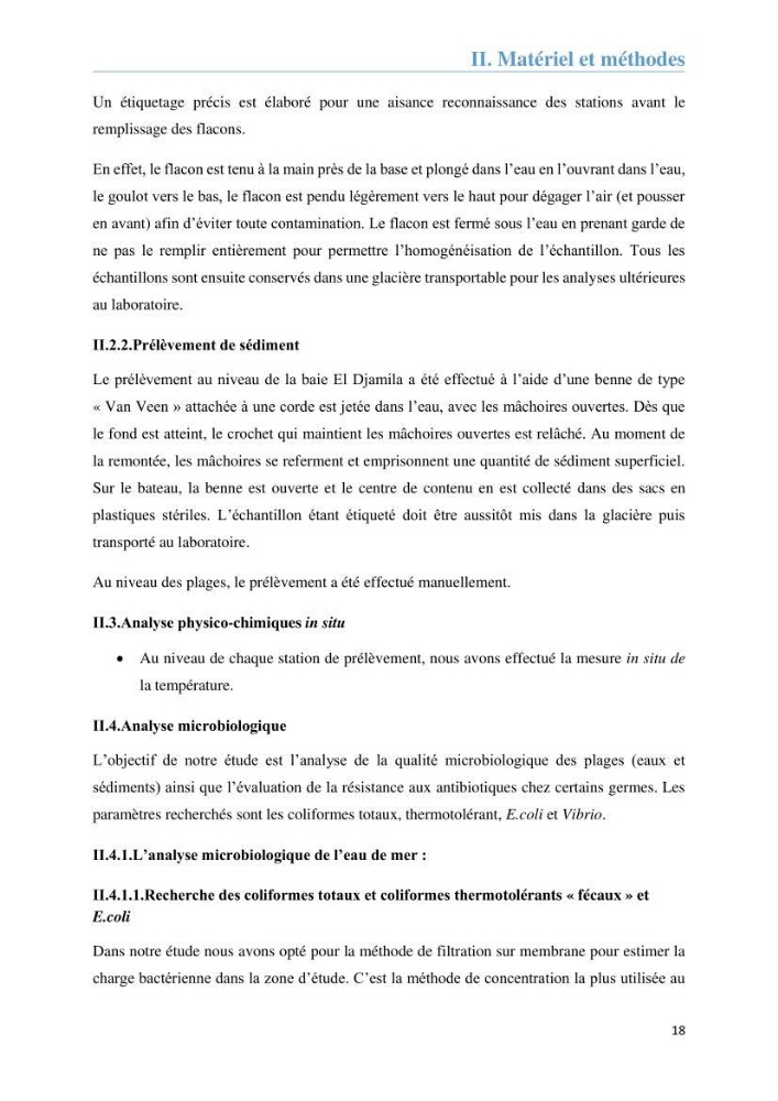 Analyse microbiologique et évaluation de la résistance aux antibiotiques des eaux de plages algéroises.
