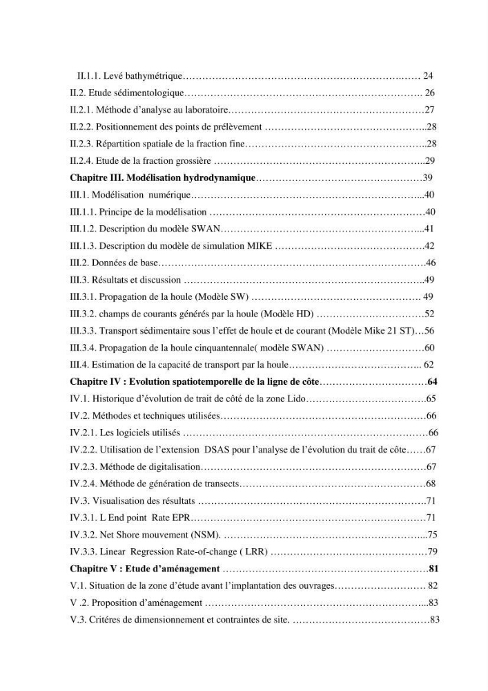 Etude de protection de la zone de LIDO Mohammedia (Alger)