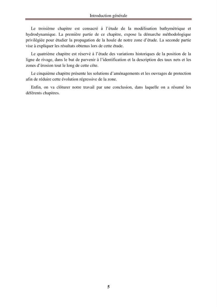Etude de protection de la zone de LIDO Mohammedia (Alger)
