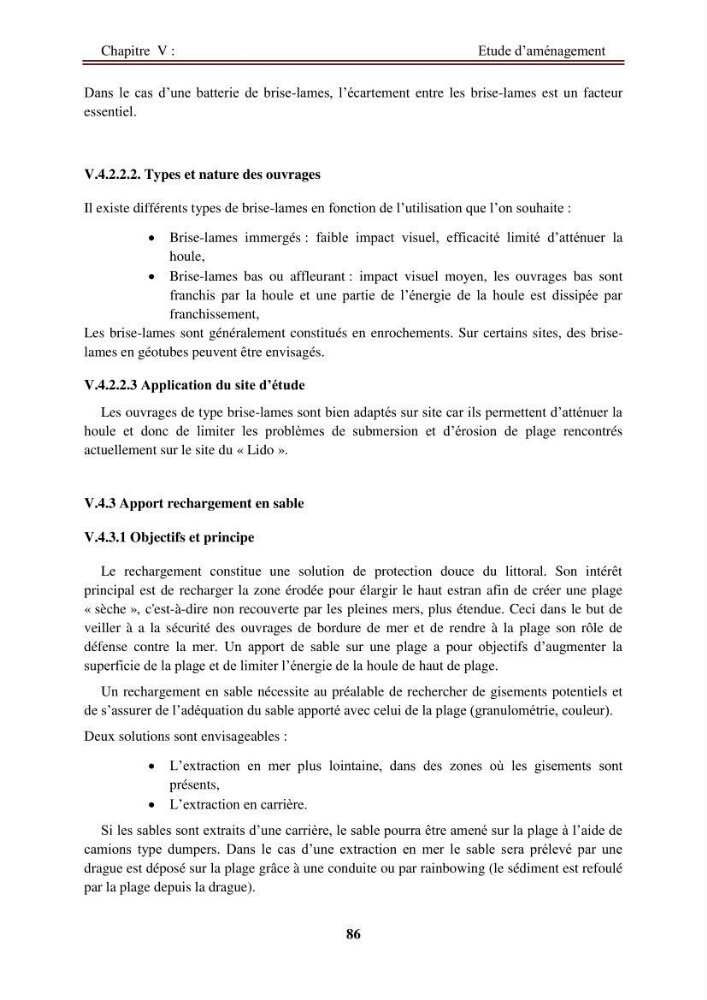Etude de protection de la zone de LIDO Mohammedia (Alger)